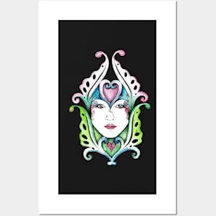 Queen of hearts in blacks Posters and Art